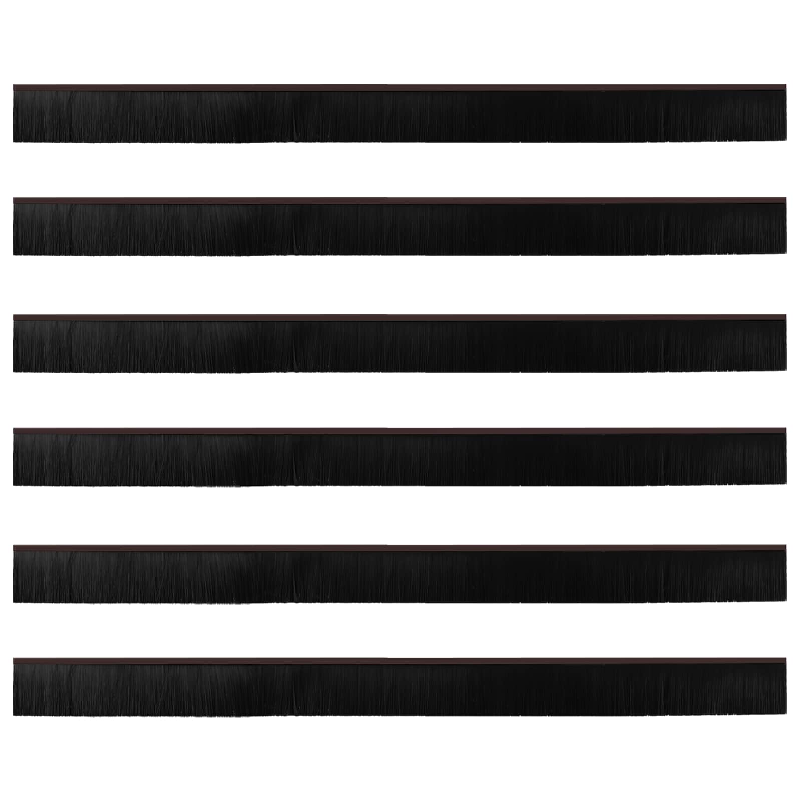 Selbstklebende Türbürstendichtungen 6 Stk. Braun 100 cm