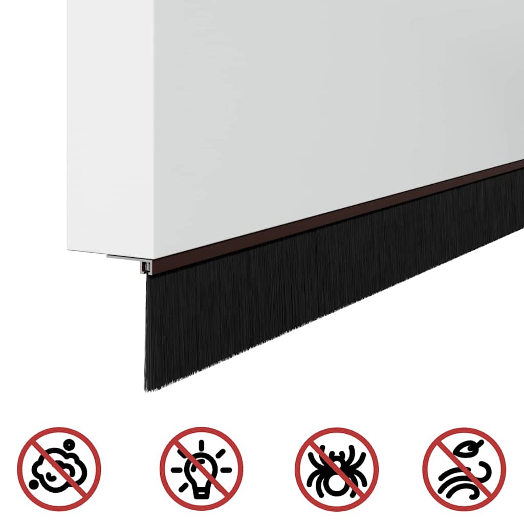 Selbstklebende Türbürstendichtungen 6 Stk. Braun 100 cm