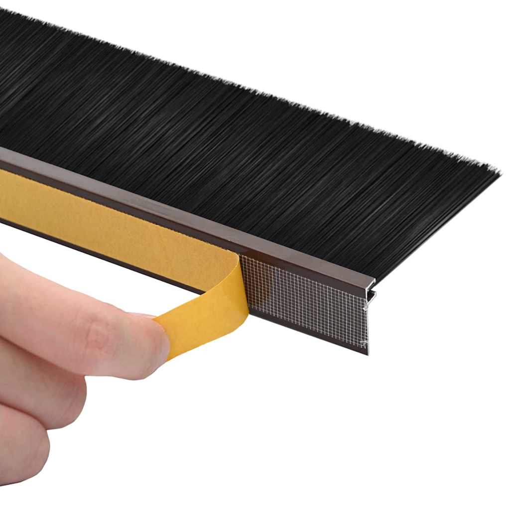 Selbstklebende Türbürstendichtungen 6 Stk. Braun 100 cm