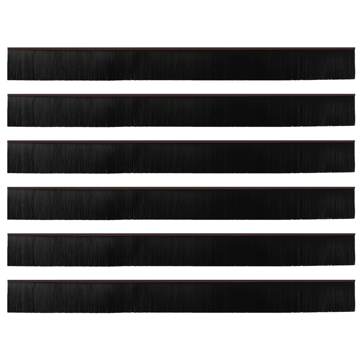 Selbstklebende Türbürstendichtungen 6 Stk. Braun 100 cm