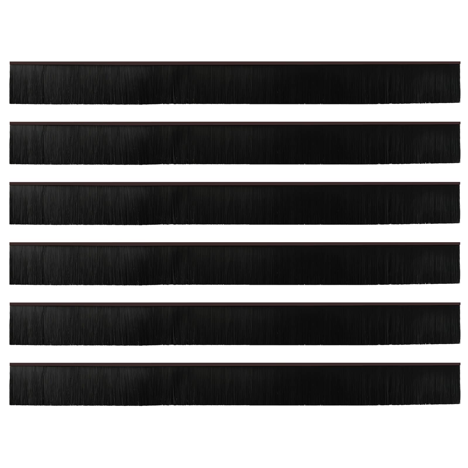 Selbstklebende Türbürstendichtungen 6 stk. Braun 100 cm