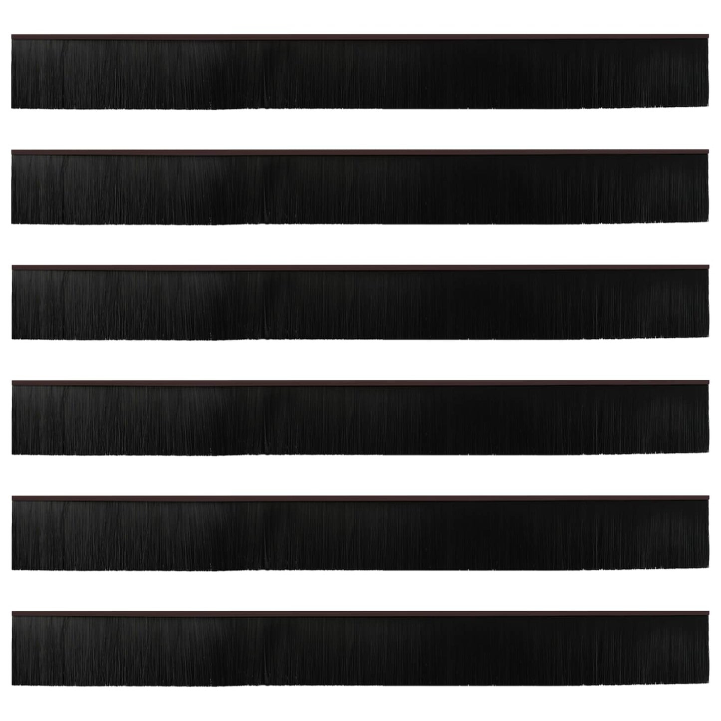 Selbstklebende Türbürstendichtungen 6 stk. Braun 100 cm