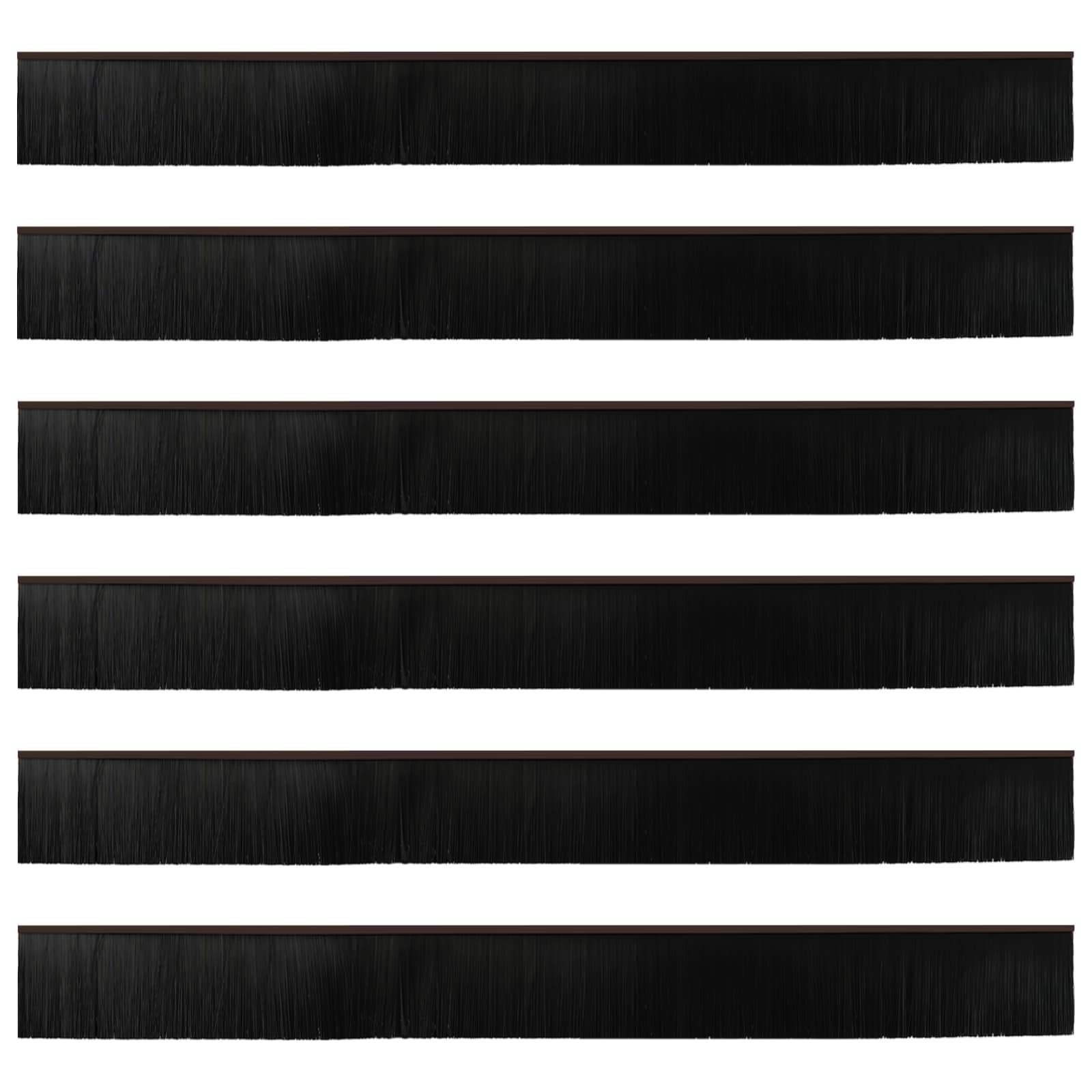 Selbstklebende Türbürstendichtungen 6 stk. Braun 100 cm