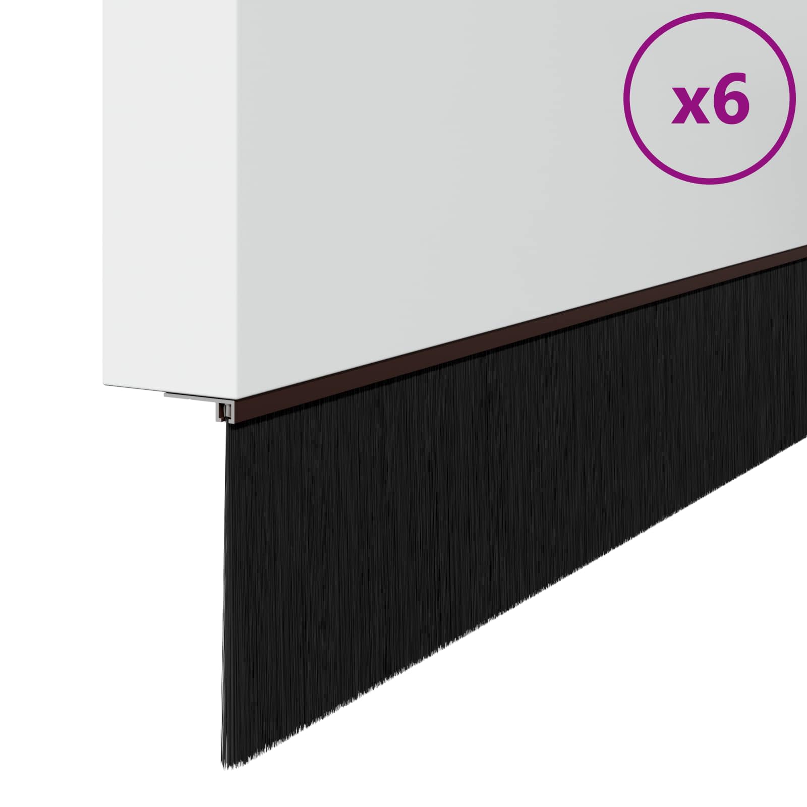 Selbstklebende Türbürstendichtungen 6 Stk. Braun 100 cm