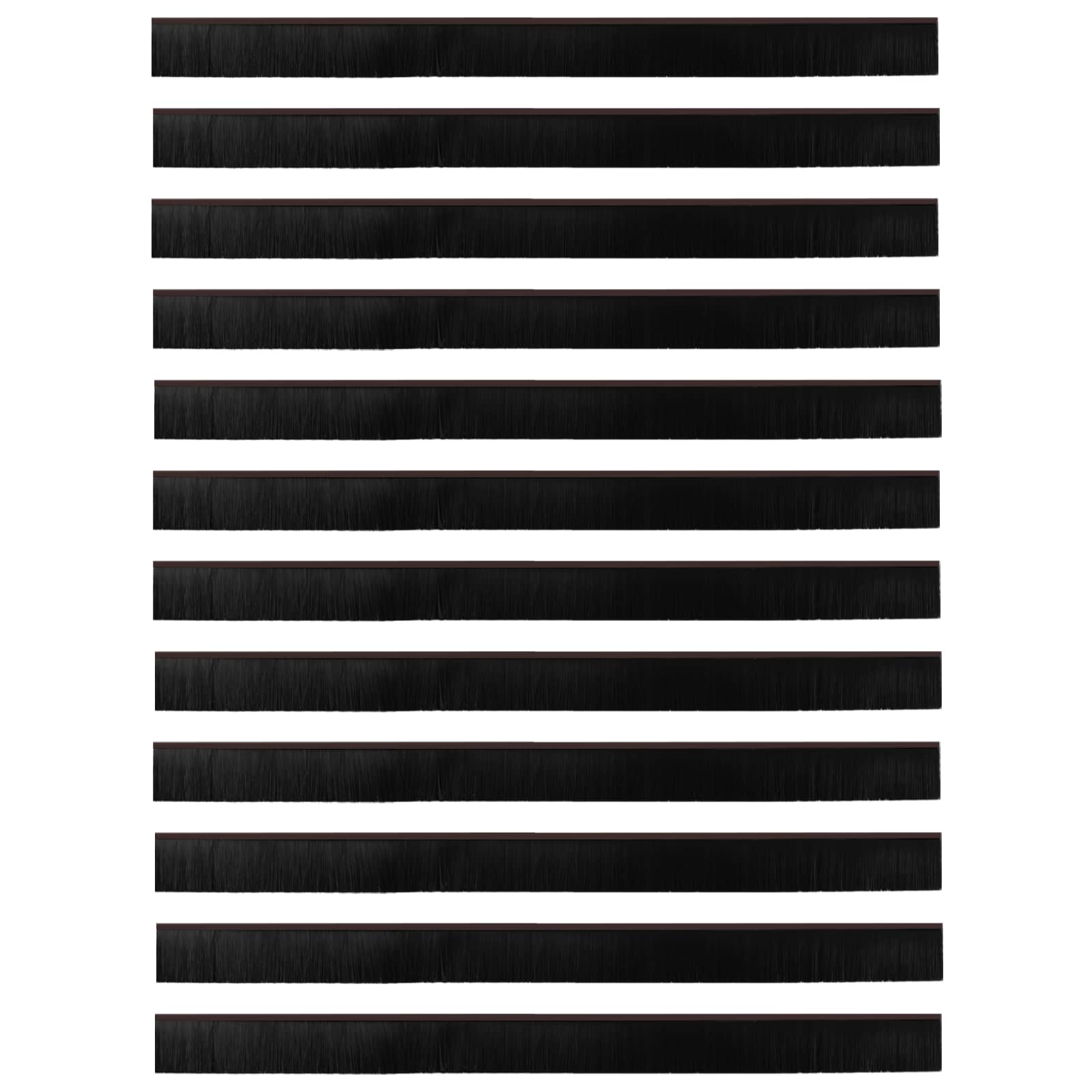 Selbstklebende Türbürstendichtungen 12 Stk. Braun 100 cm