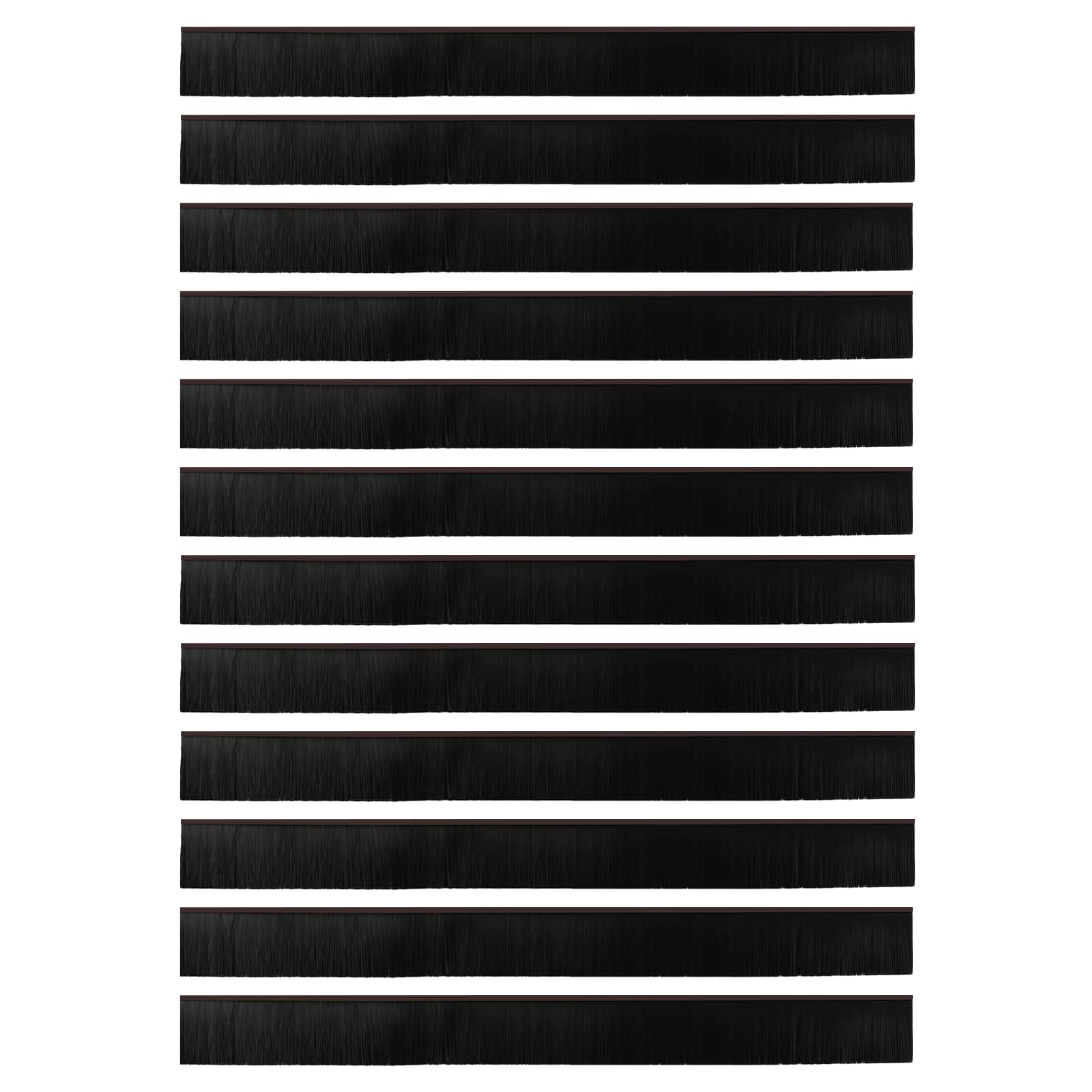 Selbstklebende Türbürstendichtungen 12 Stk. Braun 100 cm
