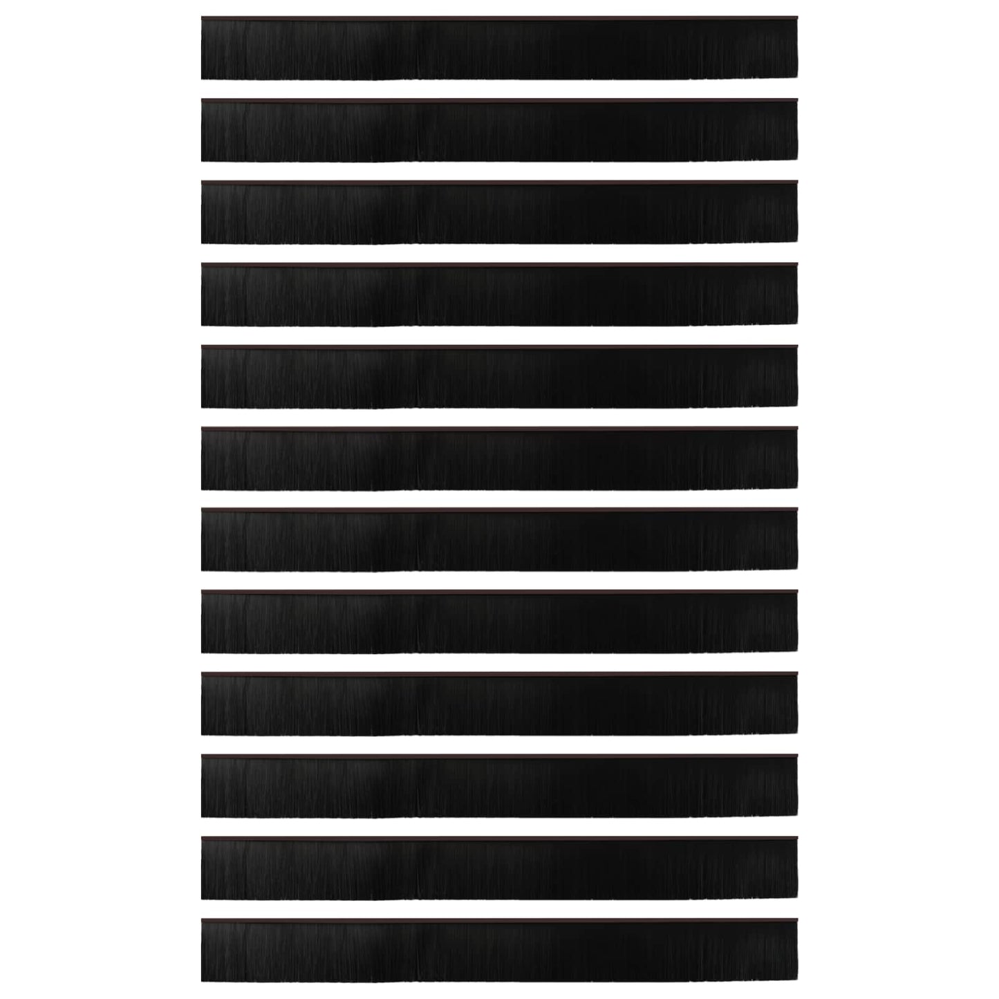 Selbstklebende Türbürstendichtungen 12 Stk. Braun 100 cm