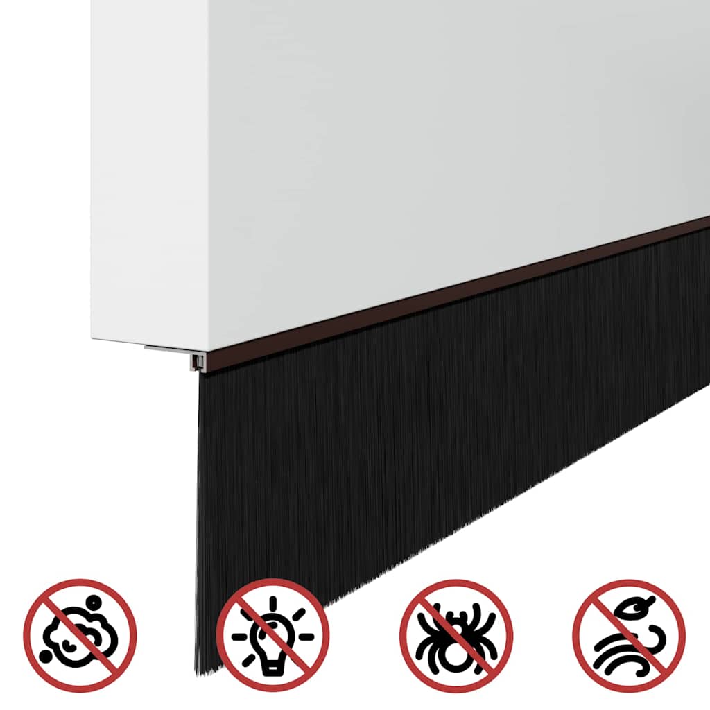 Selbstklebende Türbürstendichtungen 12 Stk. Braun 100 cm
