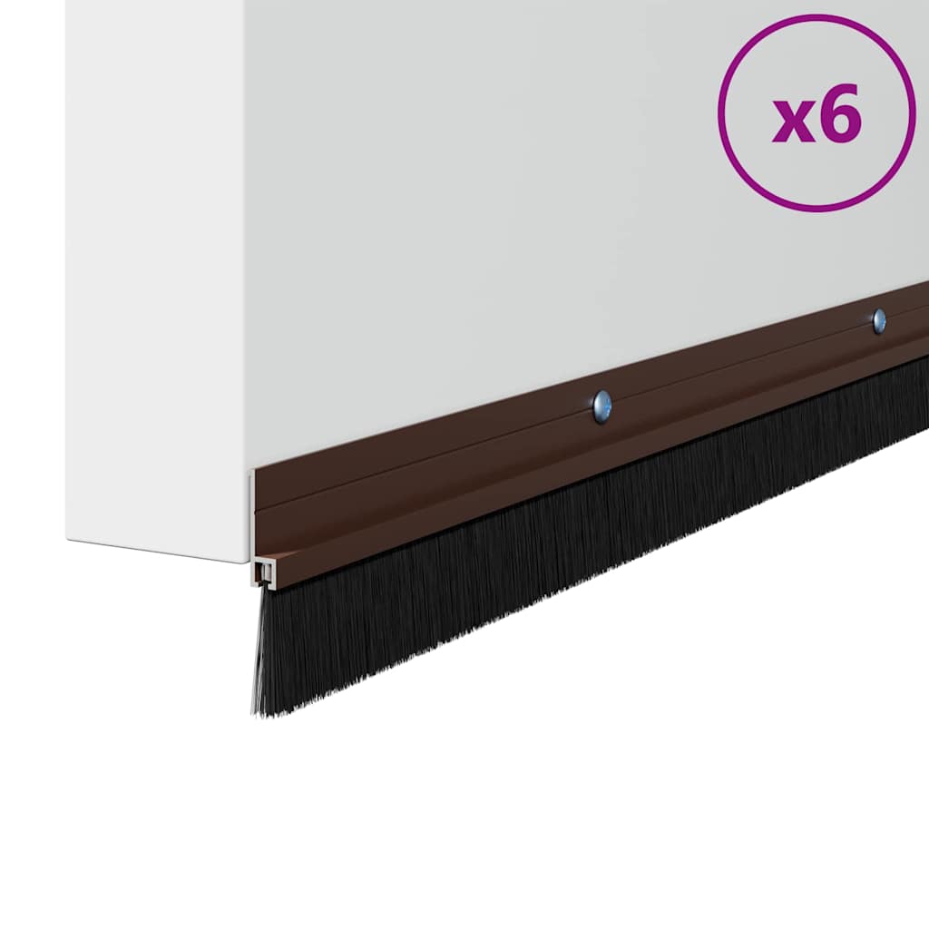 Aufsteck Türbürstendichtungen 6 Stk. 100 cm Aluminiumlegierung
