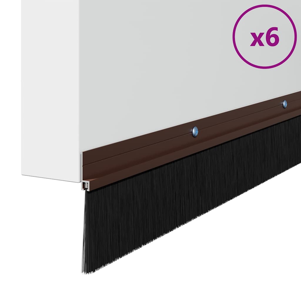 Aufsteck Türbürstendichtungen 6 Stk. 100 cm Aluminiumlegierung