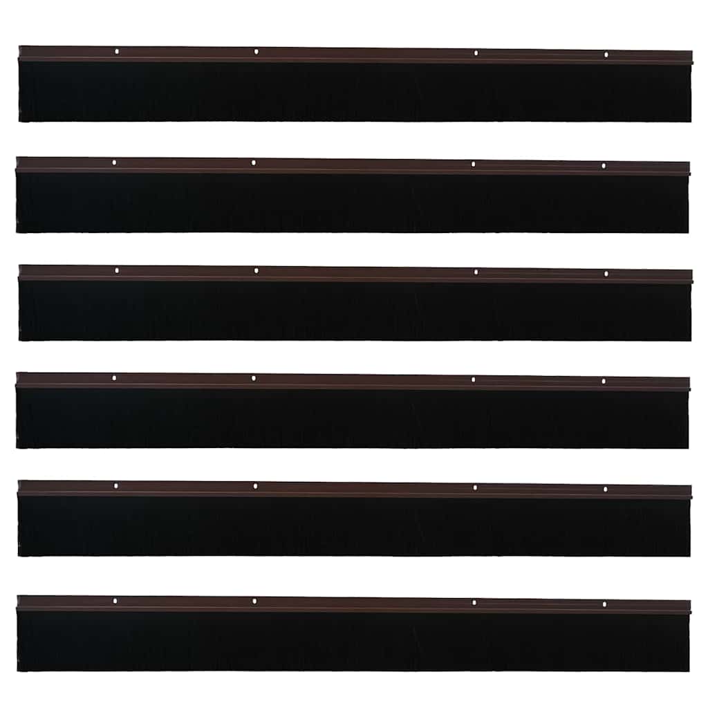 Aufsteck Türbürstendichtungen 6 Stk. 100 cm Aluminiumlegierung