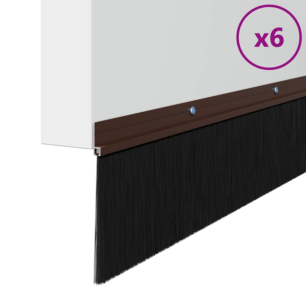 Aufsteck Türbürstendichtungen 6 Stk. 100 cm Aluminiumlegierung