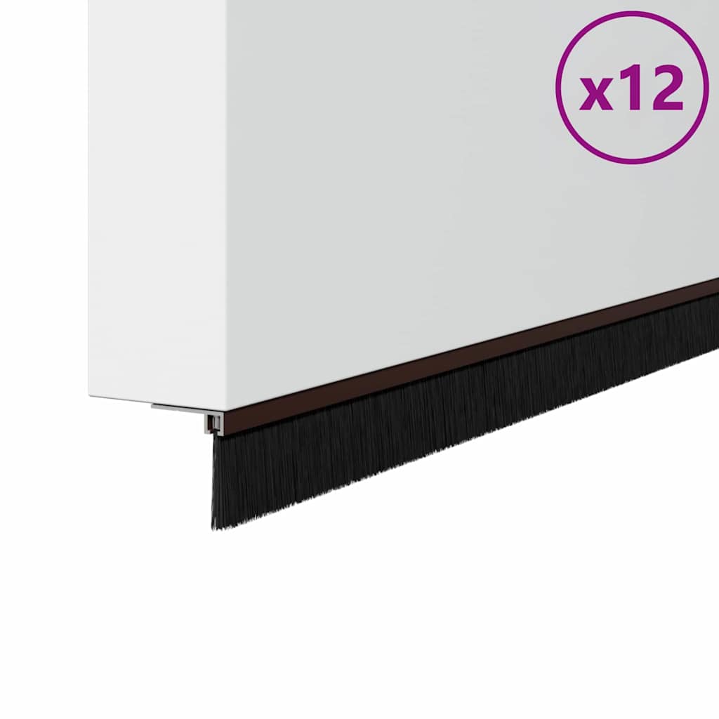 Aufsteck Türbürstendichtungen 12 Stk. 100 cm Aluminiumlegierung