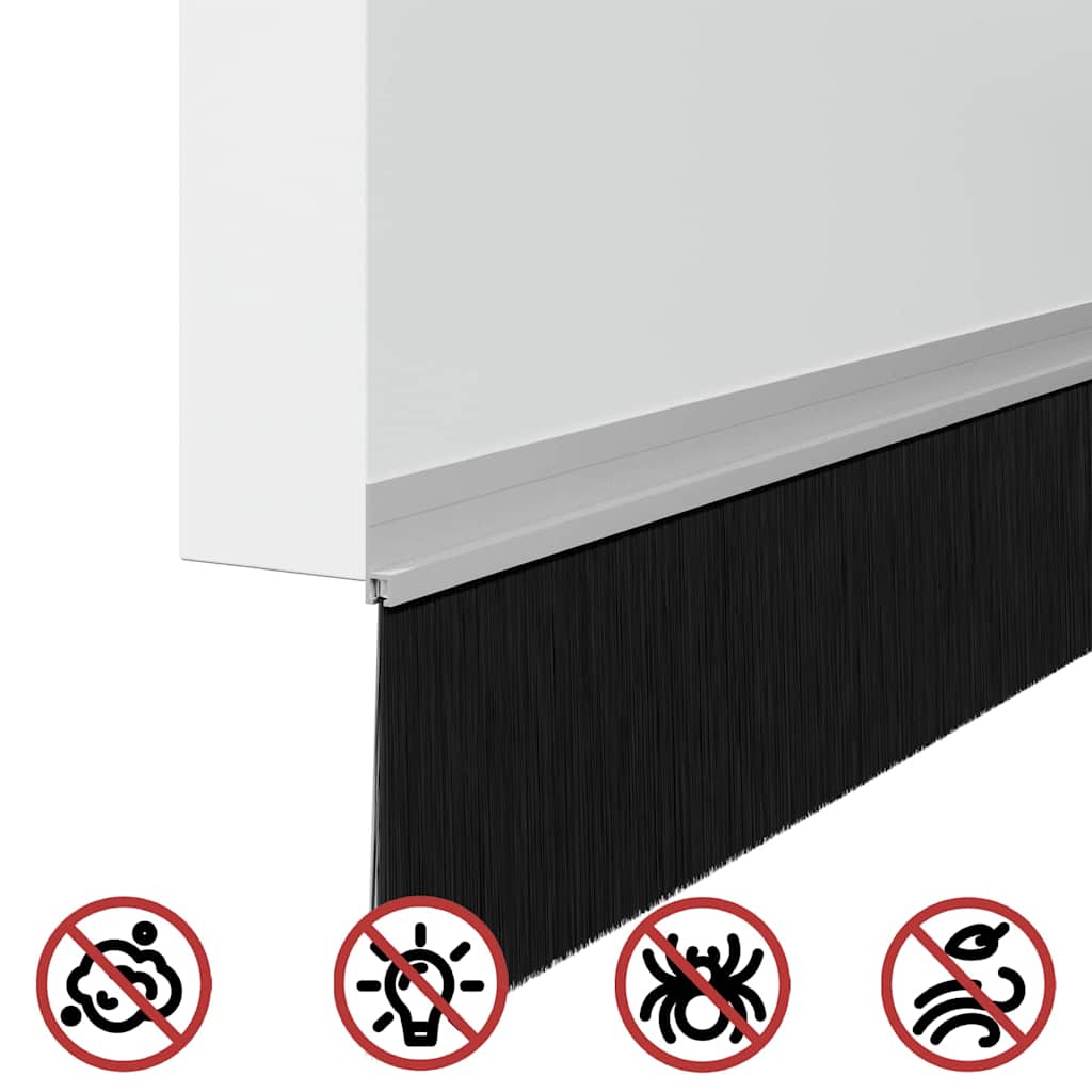 Self-adhesive Door Brush Seals 2 stk. 100 cm Aluminiumlegierung