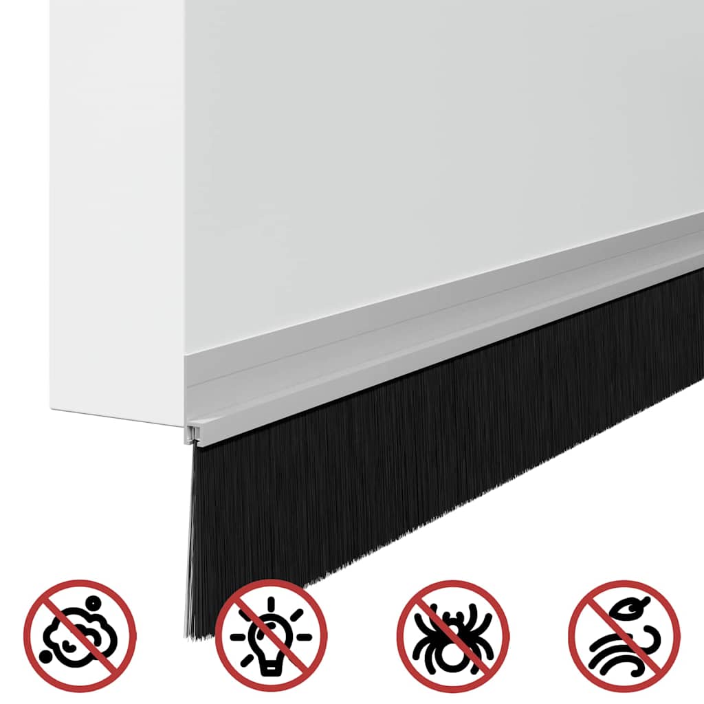 Self-adhesive Door Brush Seals 6 Stk. 100 cm Aluminiumlegierung