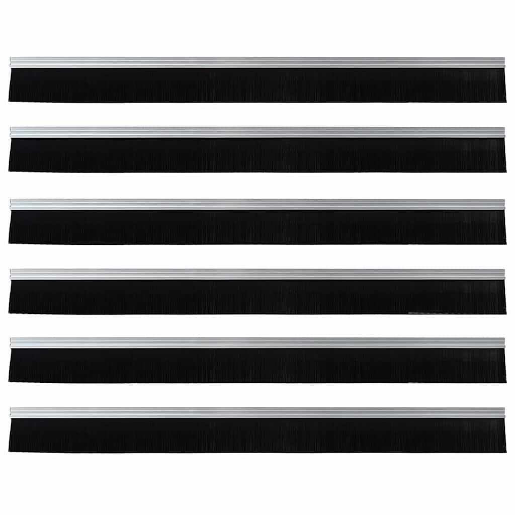 Self-adhesive Door Brush Seals 6 Stk. 100 cm Aluminiumlegierung