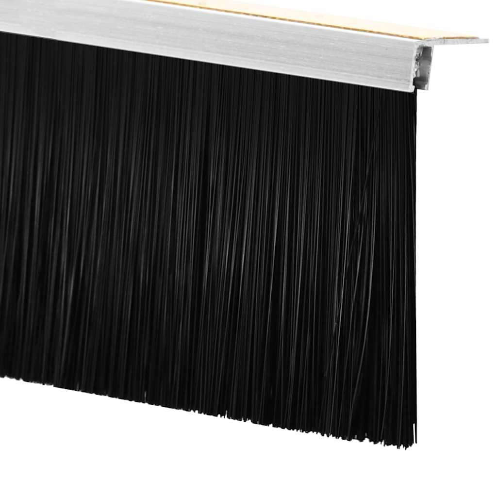 Selbstklebende Türbürstendichtungen 2 Stk. Silber 100 cm