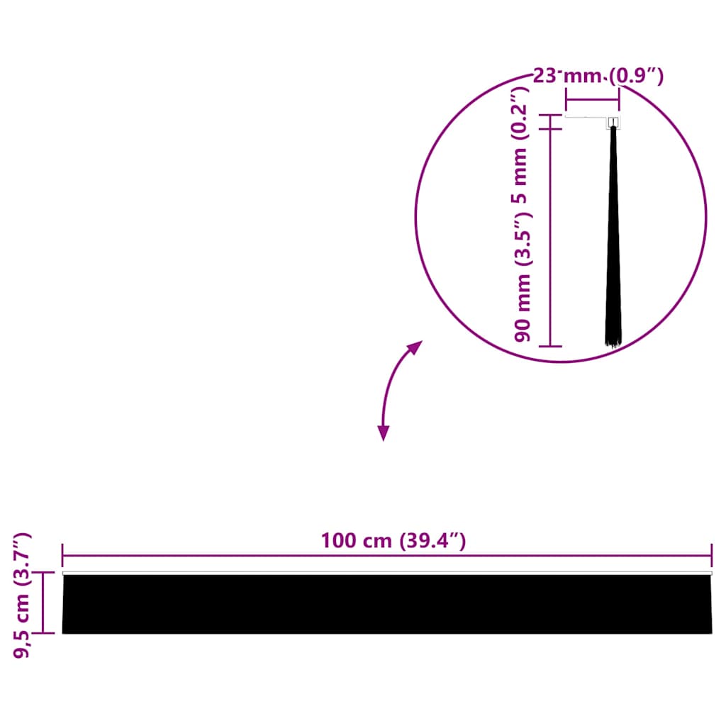 Selbstklebende Türbürstendichtungen 2 Stk. Silber 100 cm