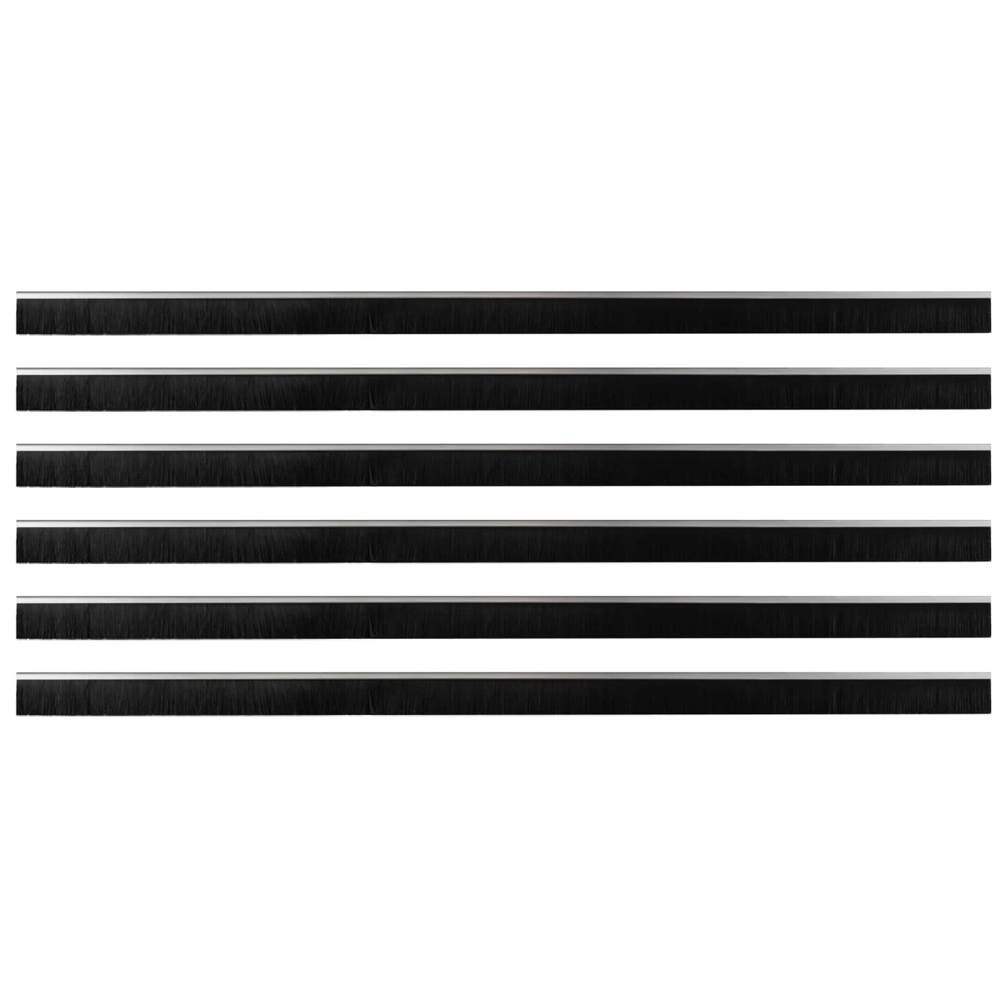 Selbstklebende Türbürstendichtungen 6 Stk. Silber 100 cm