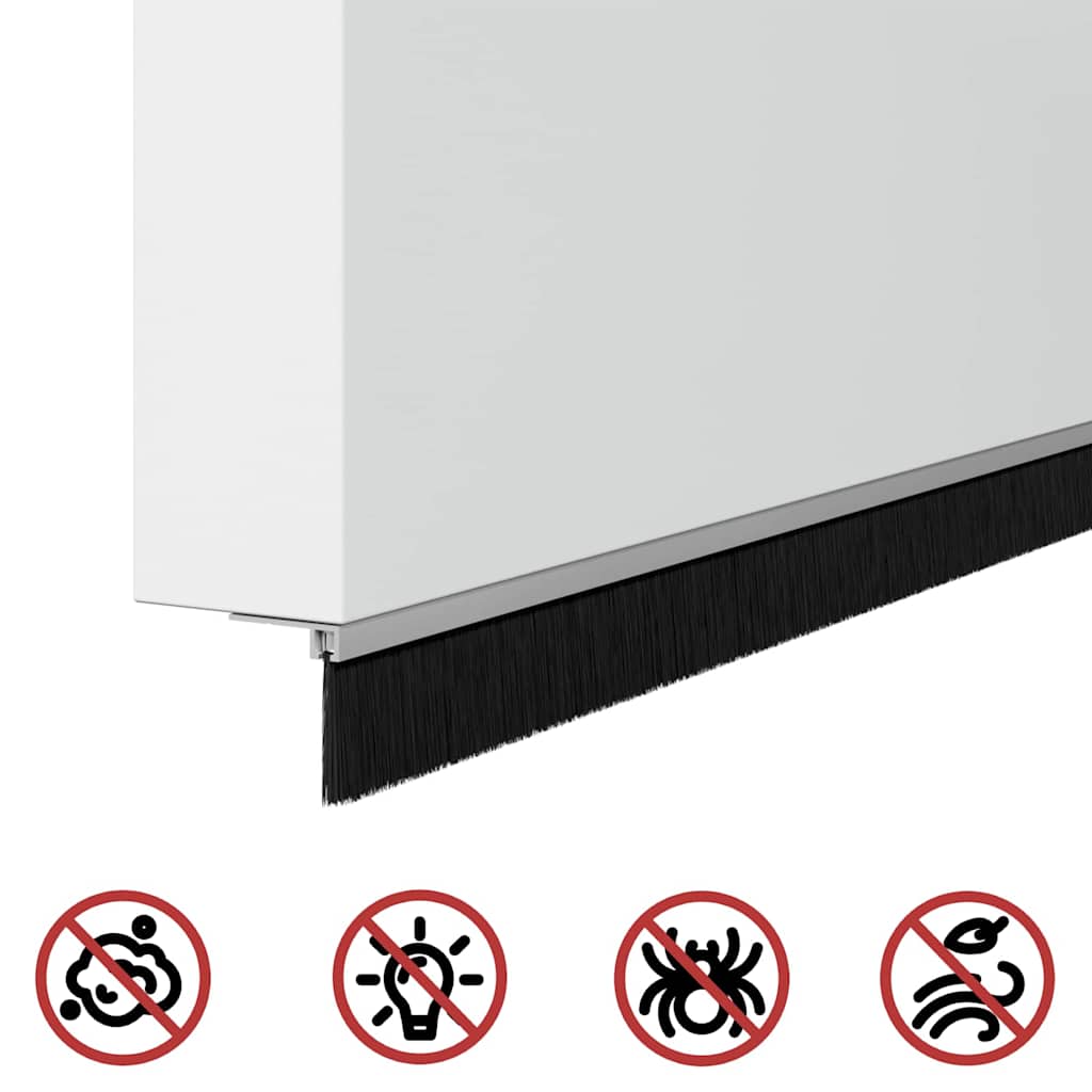 Selbstklebende Türbürstendichtungen 6 Stk. Silber 100 cm