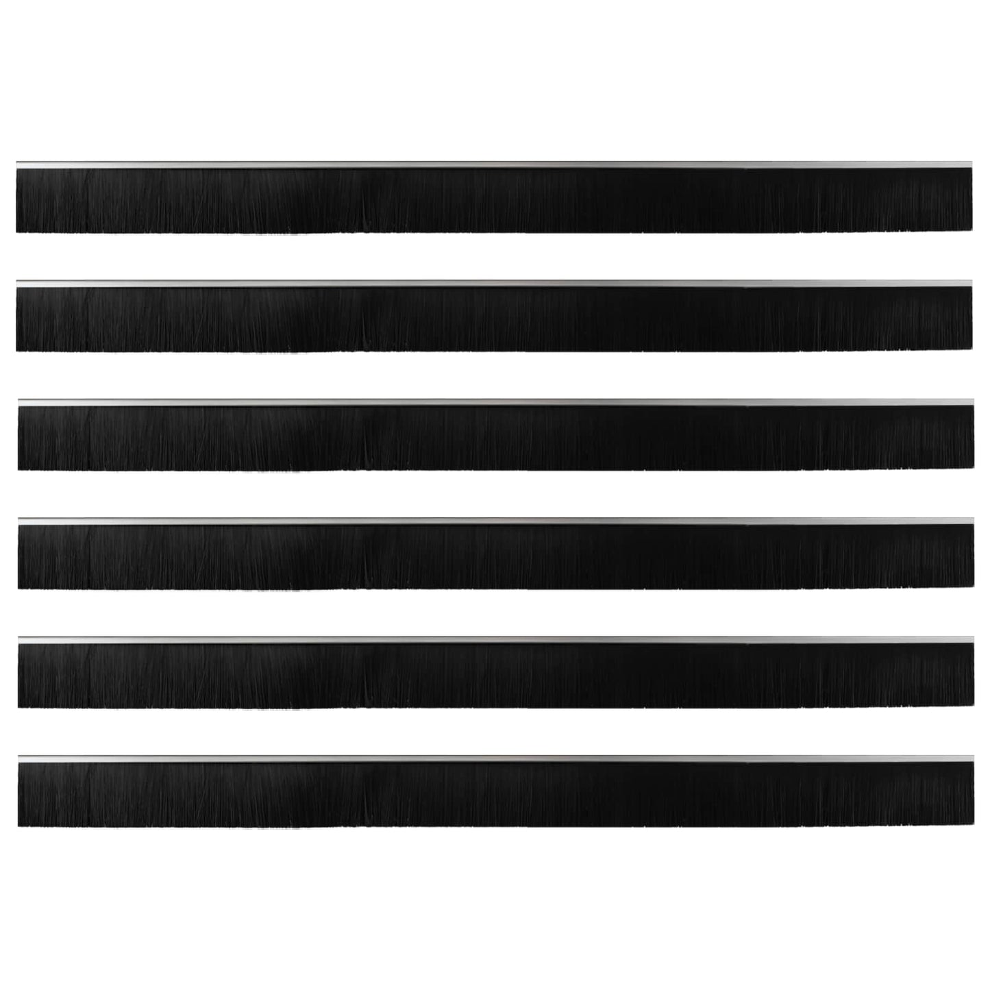 Selbstklebende Türbürstendichtungen 6 Stk. Silber 100 cm