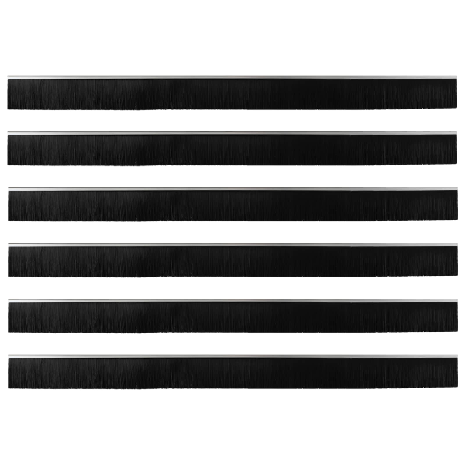 Selbstklebende Türbürstendichtungen 6 stk. Silber 100 cm