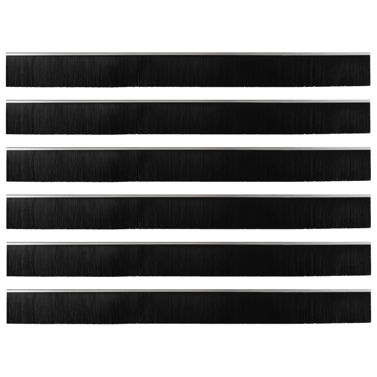 Selbstklebende Türbürstendichtungen 6 Stk. Silber 100 cm