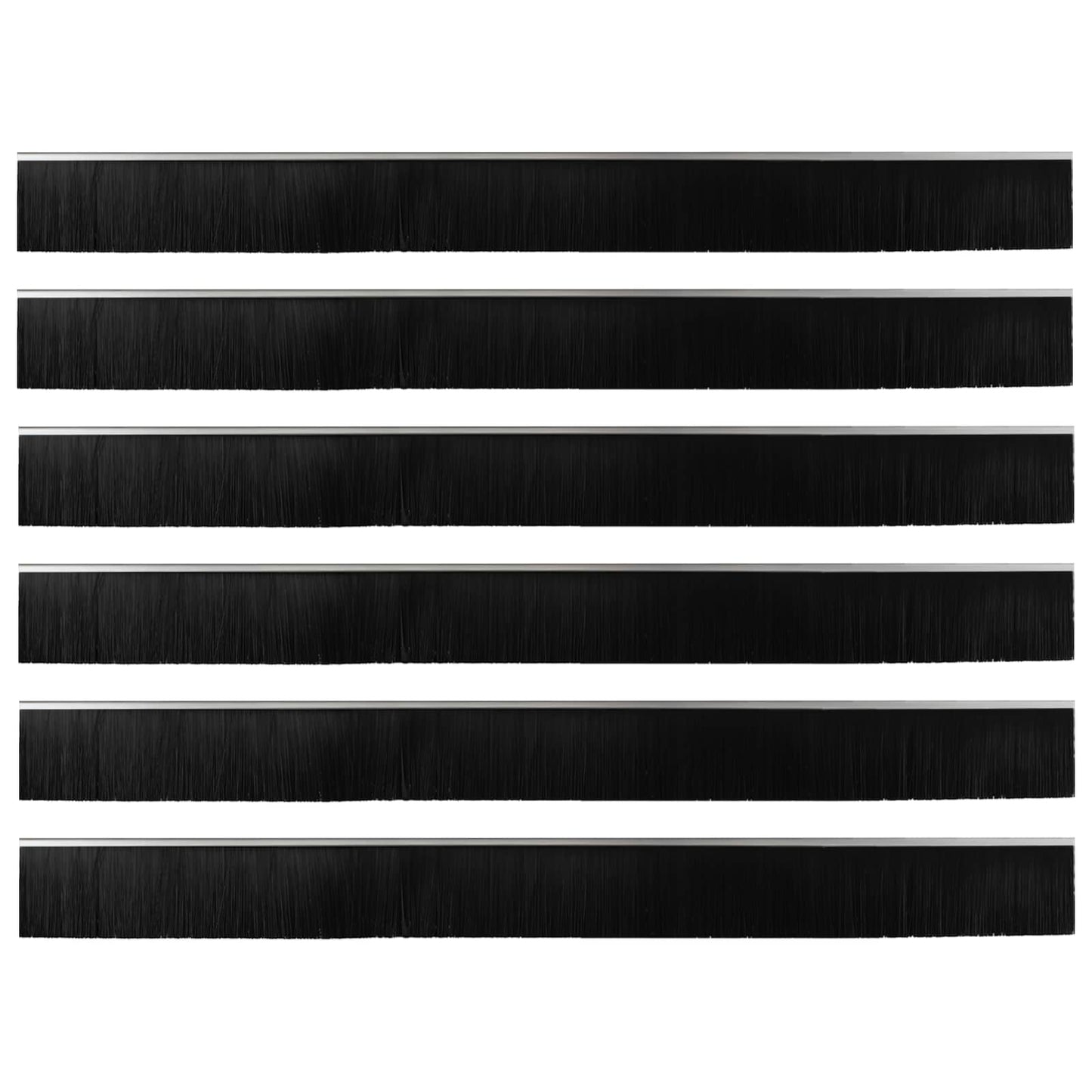 Selbstklebende Türbürstendichtungen 6 stk. Silber 100 cm