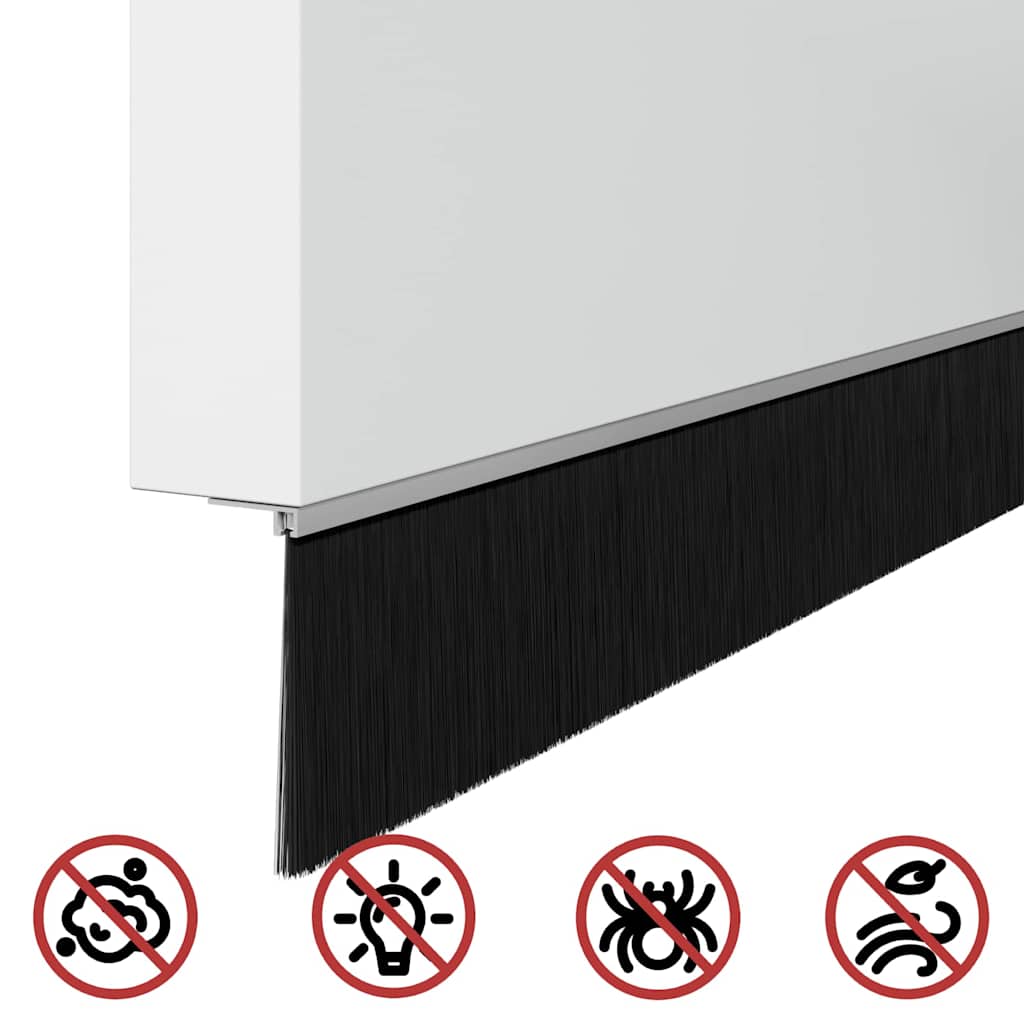 Selbstklebende Türbürstendichtungen 6 Stk. Silber 100 cm