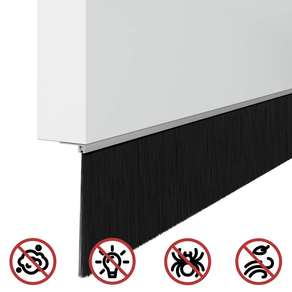Selbstklebende Türbürstendichtungen 6 Stk. Silber 100 cm