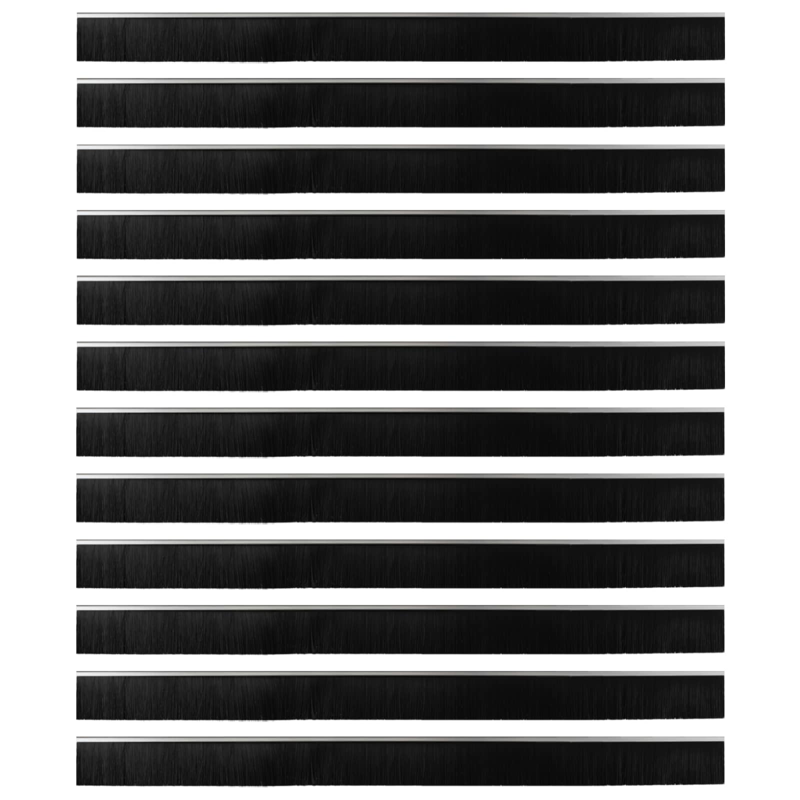 Selbstklebende Türbürstendichtungen 12 Stk. Silber 100 cm