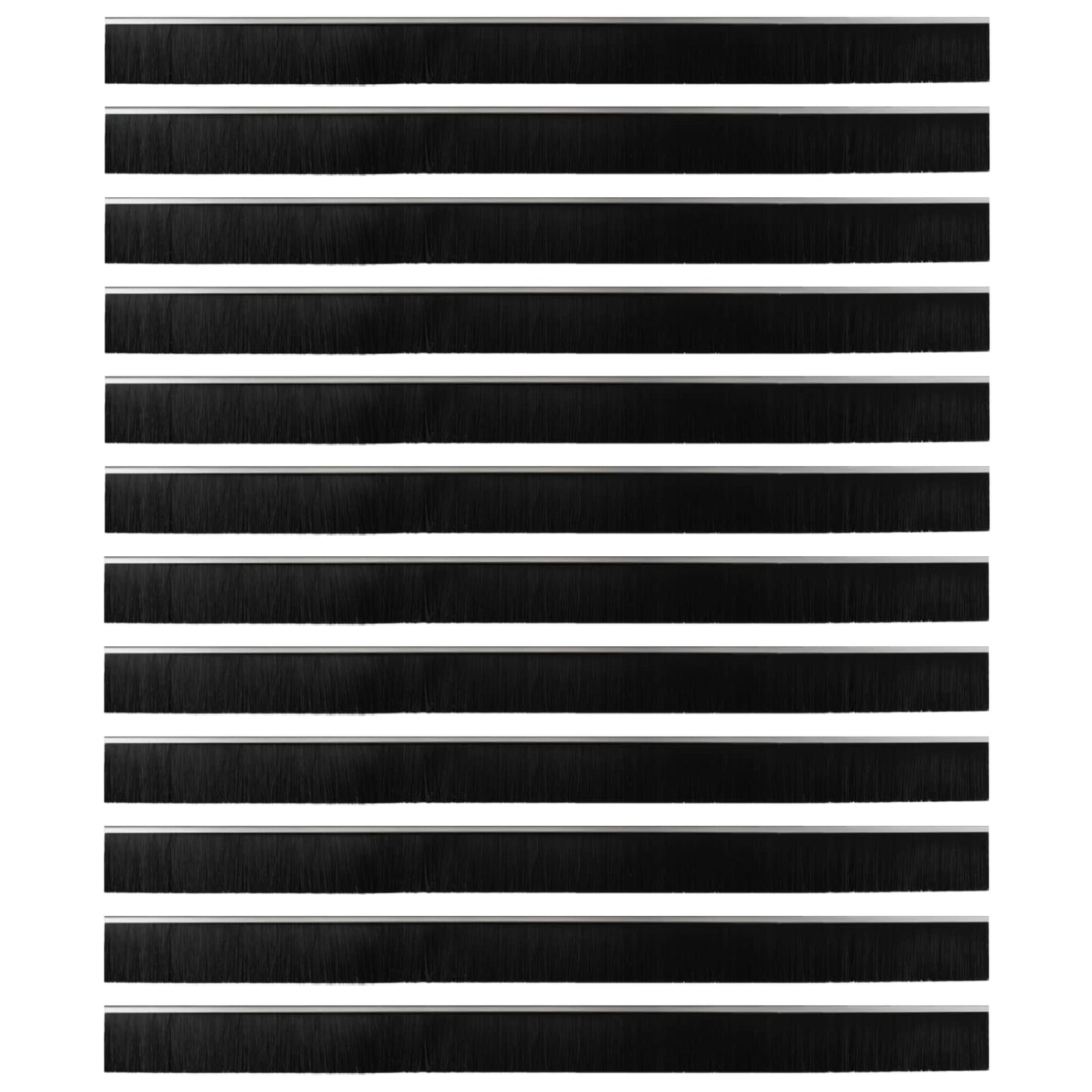 Selbstklebende Türbürstendichtungen 12 stk. Silber 100 cm