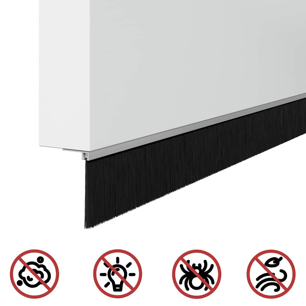 Selbstklebende Türbürstendichtungen 12 Stk. Silber 100 cm