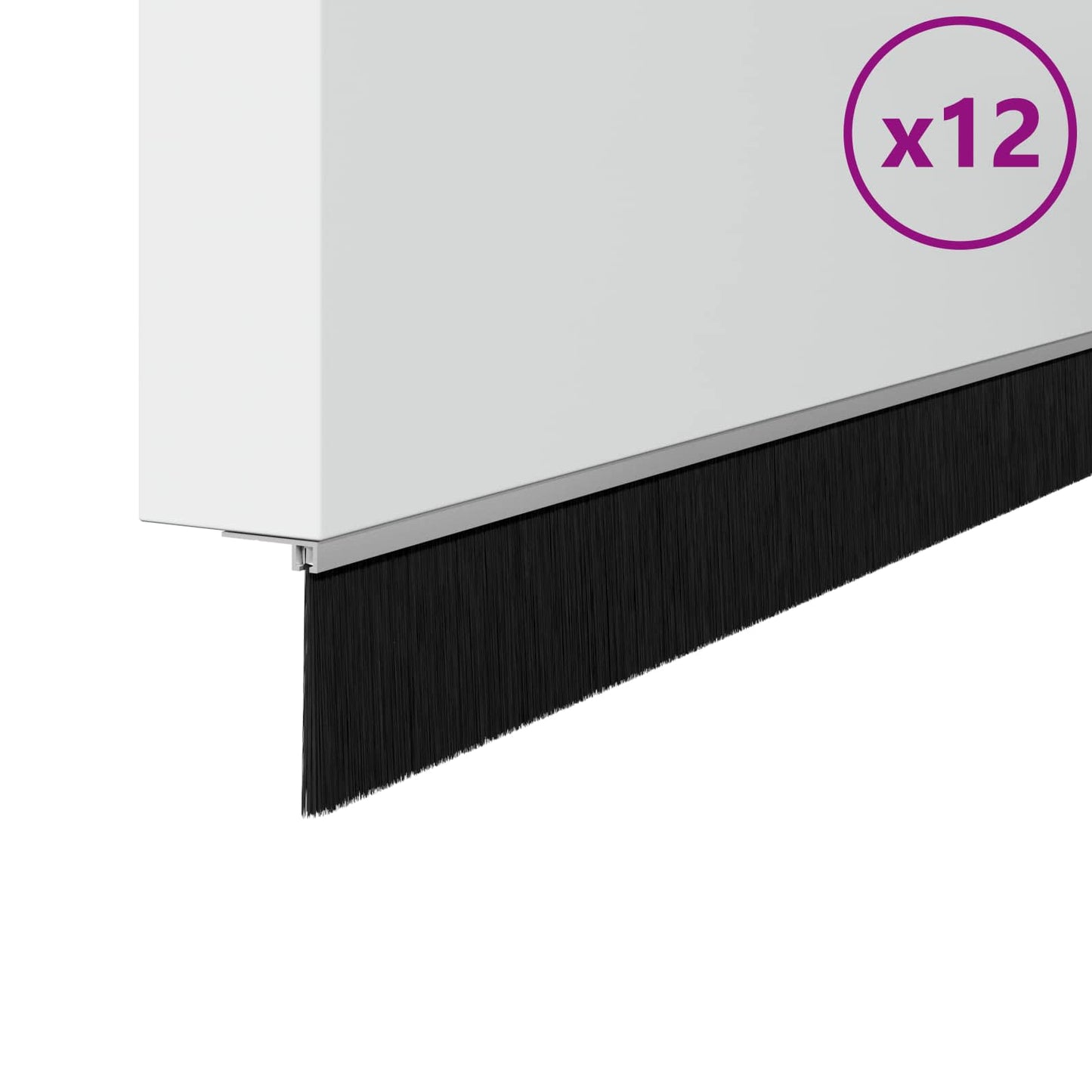 Selbstklebende Türbürstendichtungen 12 Stk. Silber 100 cm
