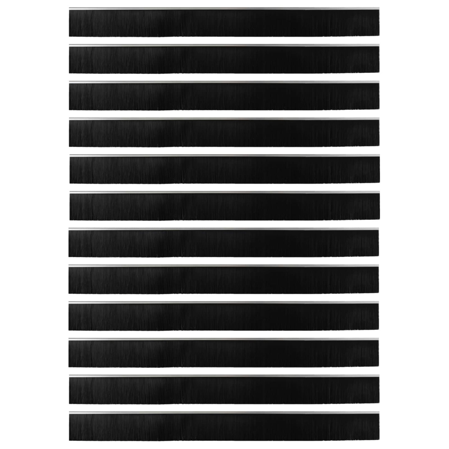 Selbstklebende Türbürstendichtungen 12 Stk. Silber 100 cm