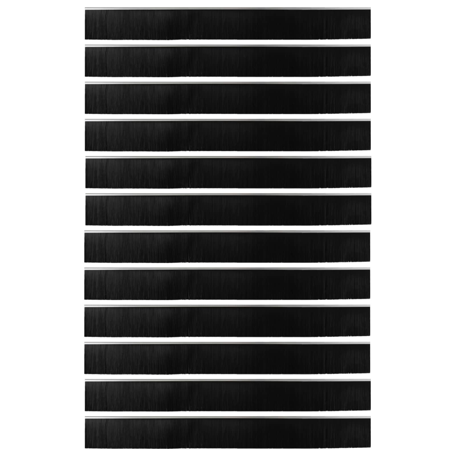 Selbstklebende Türbürstendichtungen 12 Stk. Silber 100 cm