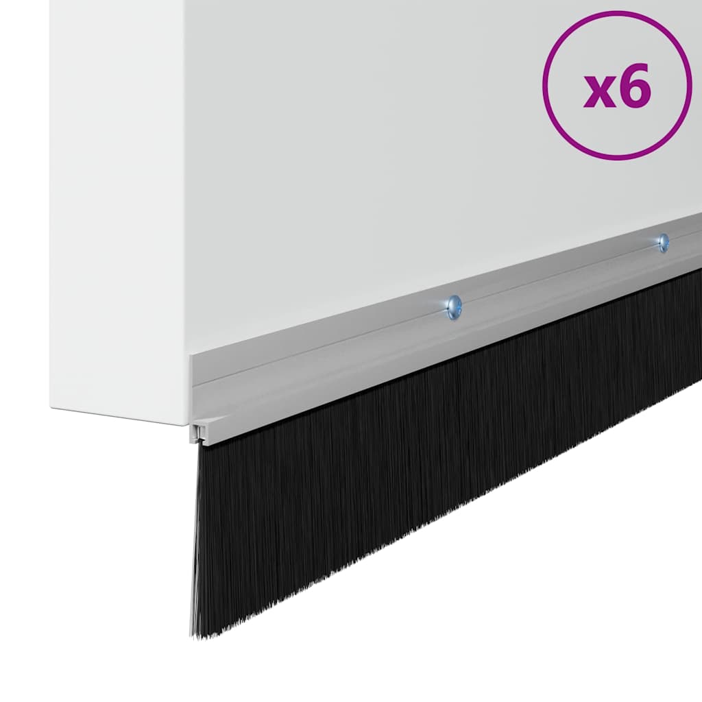 Aufsteck Türbürstendichtungen 6 Stk. 100 cm Aluminiumlegierung