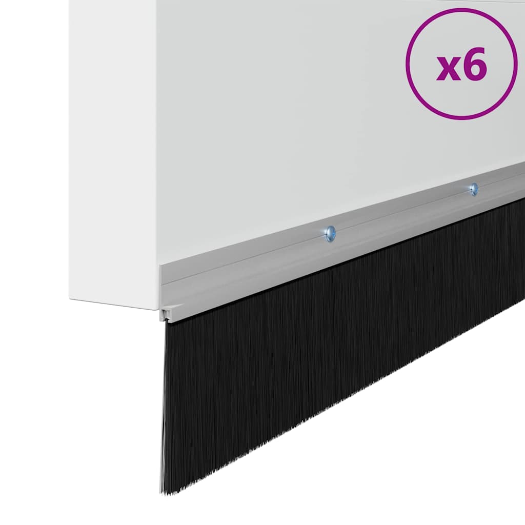 Aufsteck Türbürstendichtungen 6 Stk. 100 cm Aluminiumlegierung