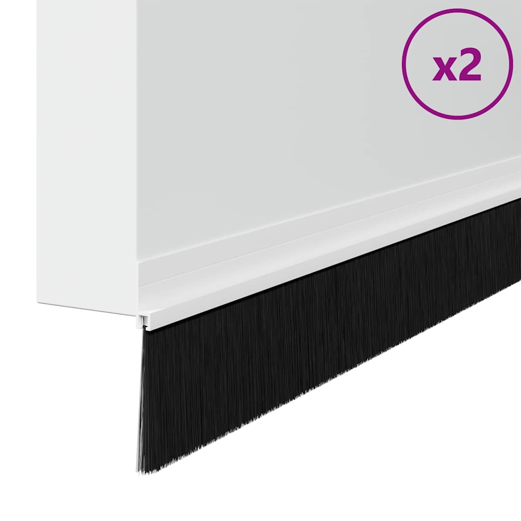 Self-adhesive Door Brush Seals 2 Stk. 100 cm Aluminiumlegierung