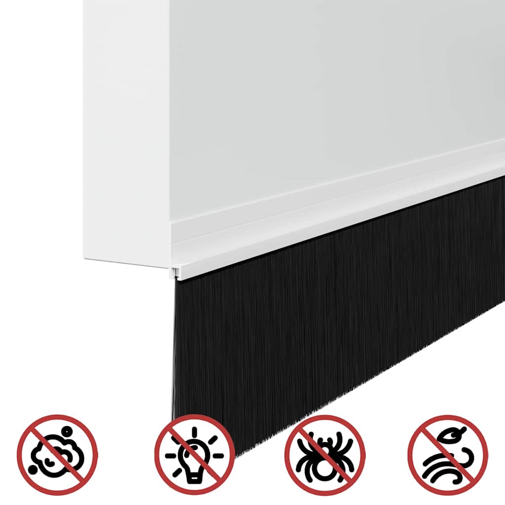 Self-adhesive Door Brush Seals 2 Stk. 100 cm Aluminiumlegierung