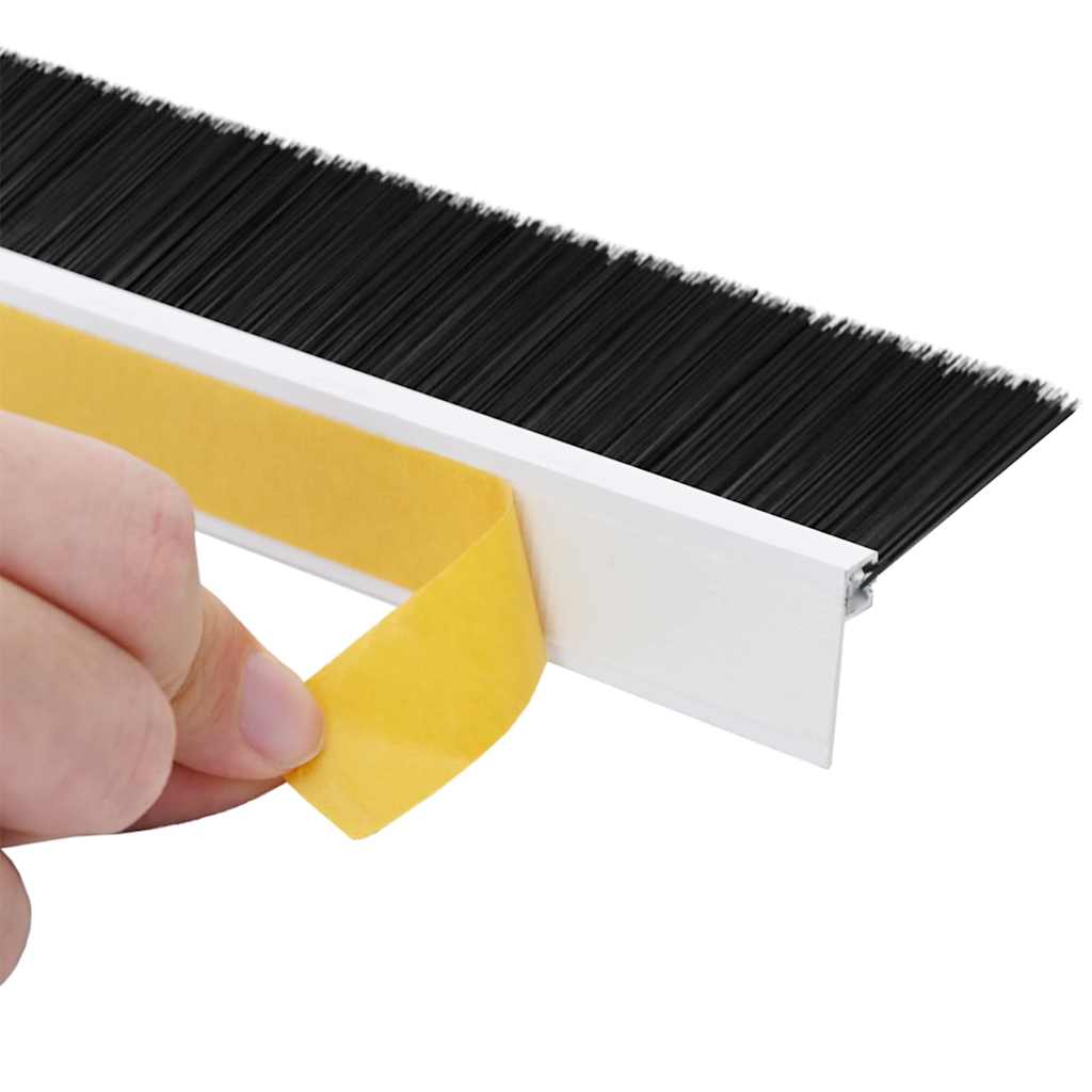 Selbstklebende Türbürstendichtungen 2 Stk. Weiß 100 cm
