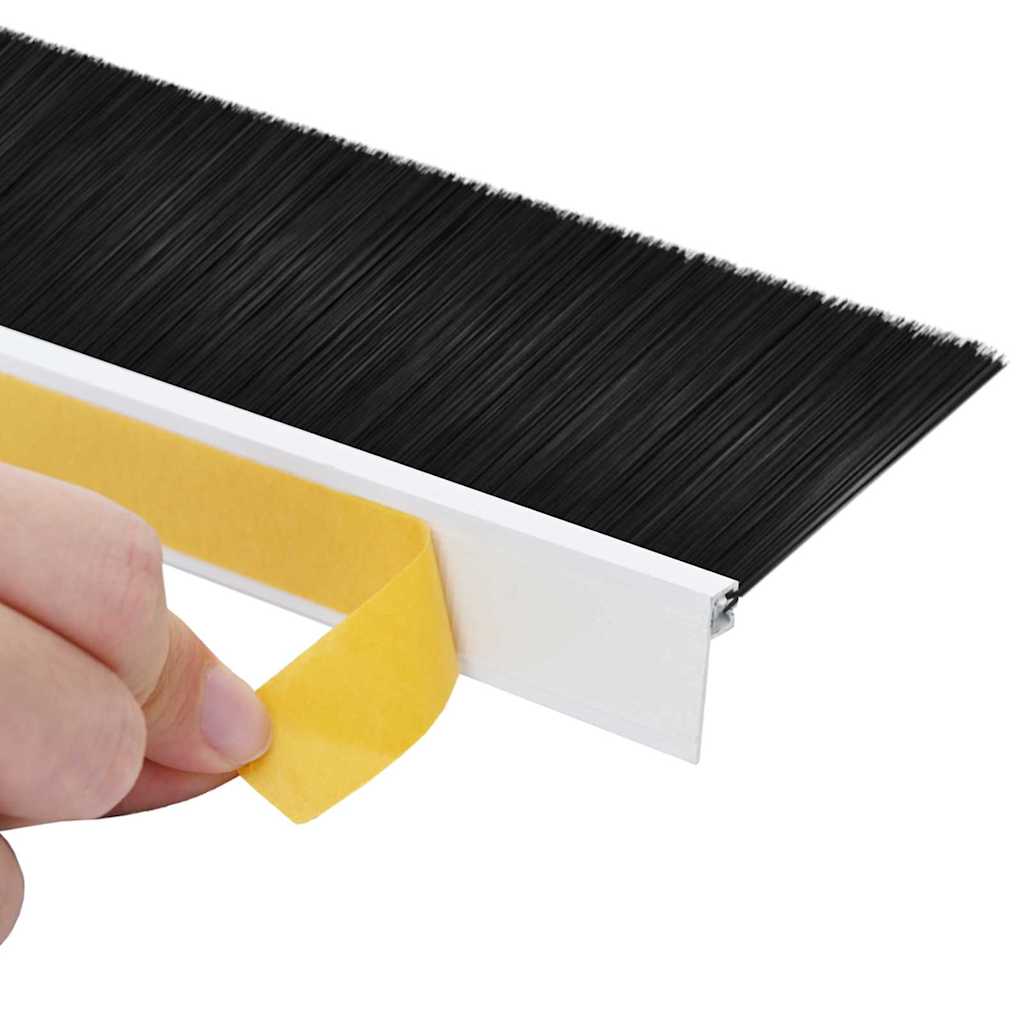 Selbstklebende Türbürstendichtungen 2 Stk. Weiß 100 cm