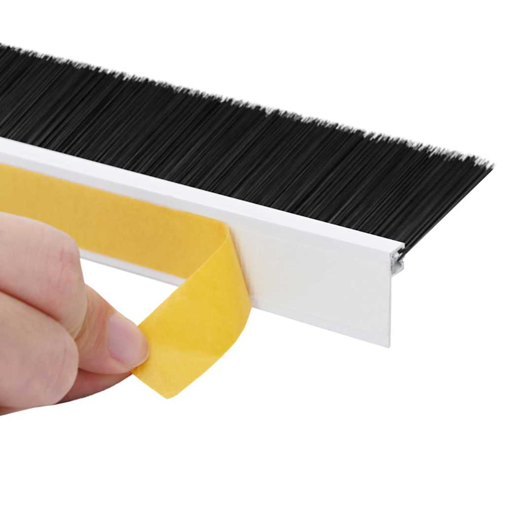 Selbstklebende Türbürstendichtungen 6 Stk. Weiß 100 cm
