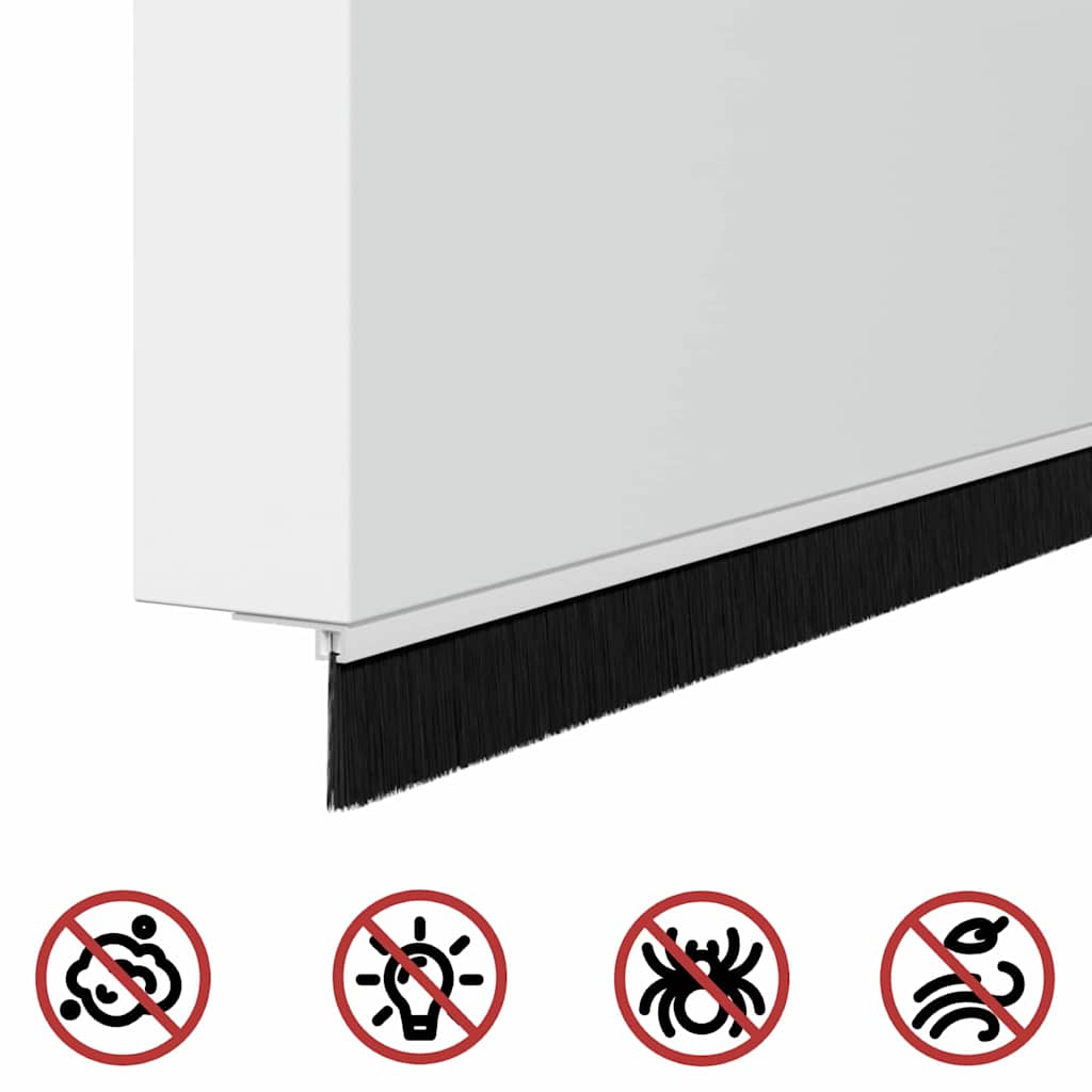 Selbstklebende Türbürstendichtungen 6 Stk. Weiß 100 cm