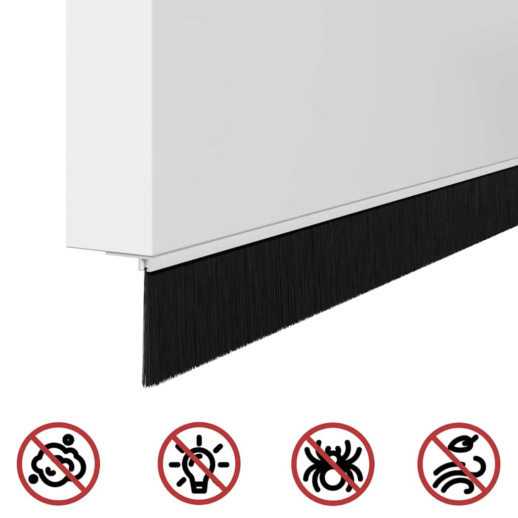 Selbstklebende Türbürstendichtungen 12 Stk. Weiß 100 cm