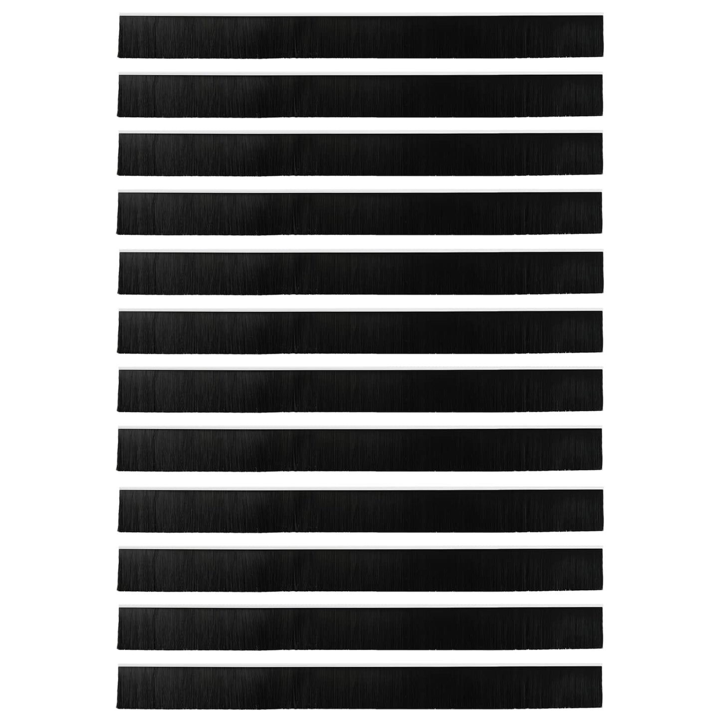 Selbstklebende Türbürstendichtungen 12 stk. Weiß 100 cm