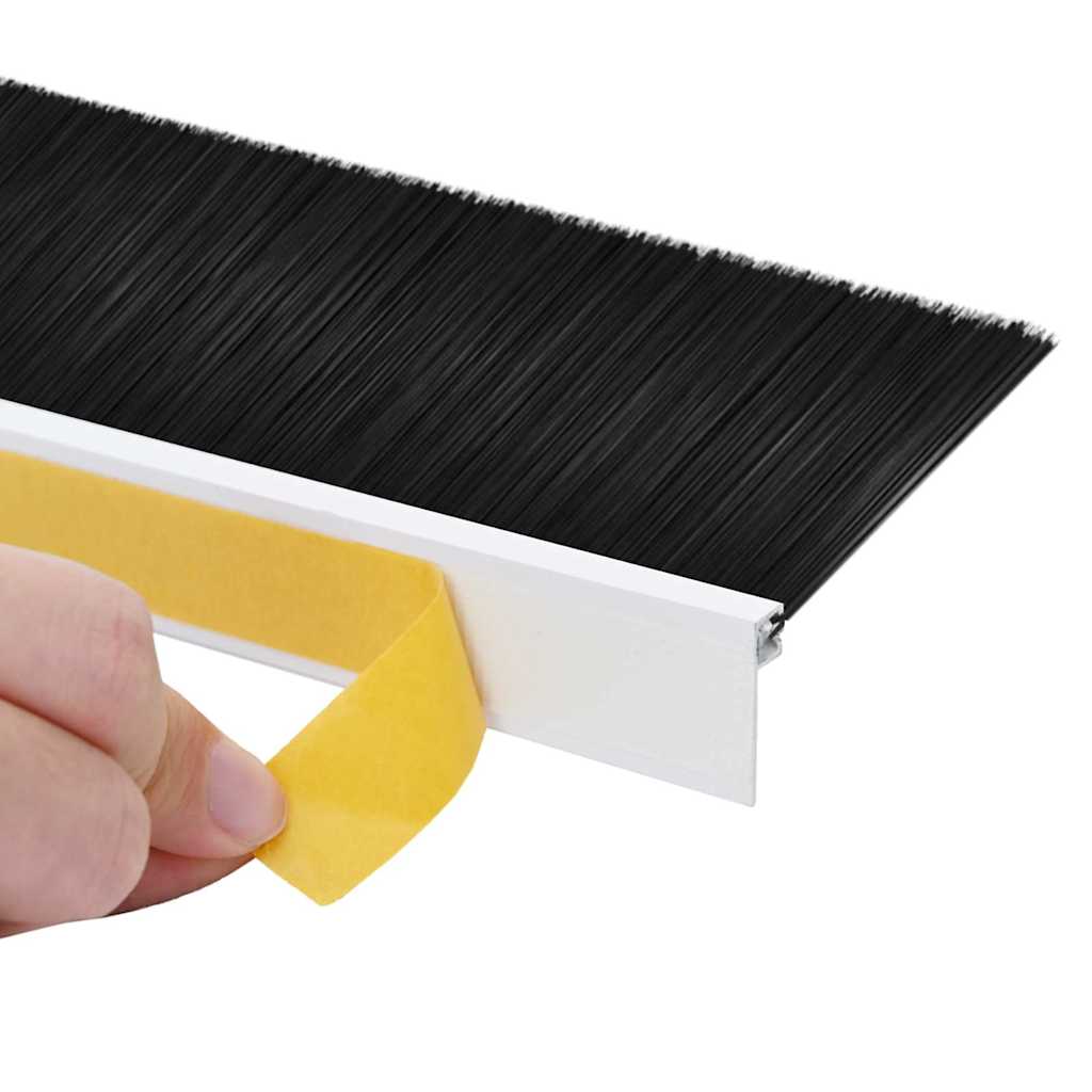 Selbstklebende Türbürstendichtungen 12 Stk. Weiß 100 cm