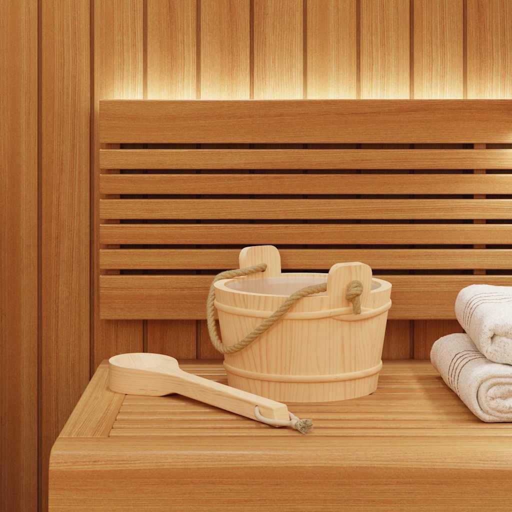 Sauna-Eimer 2 Stk. Braun Massives Kiefernholz und Hanf