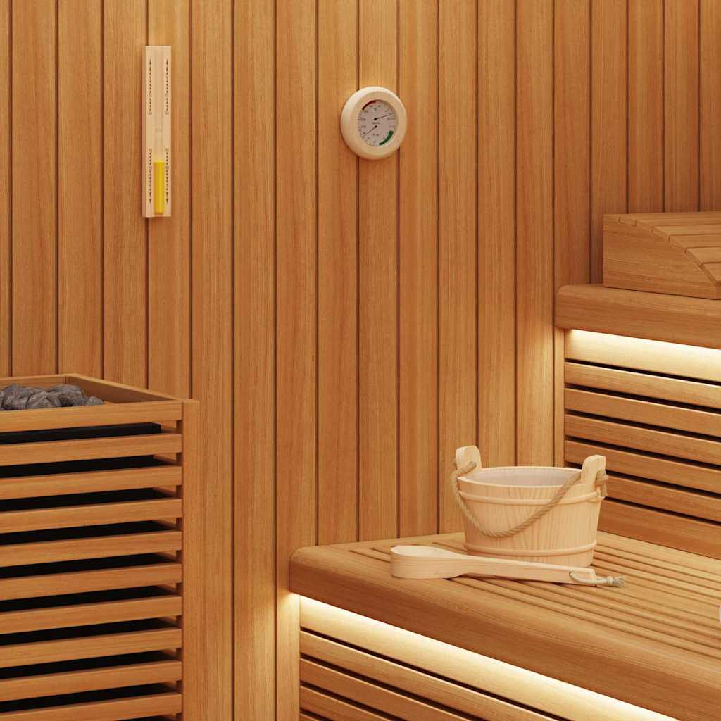Sauna Zubehör Set 4 Stk. Braun Massives Kiefernholz und Hanf