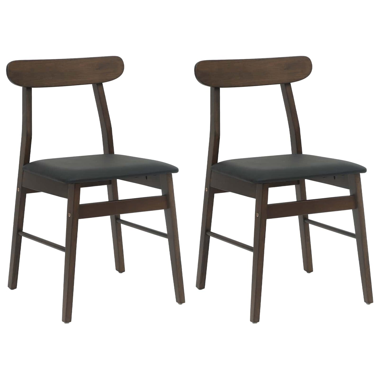 Esszimmerstuhl 2 Stk. Massives Gummiholz 43 x 44,5 x 77 cm